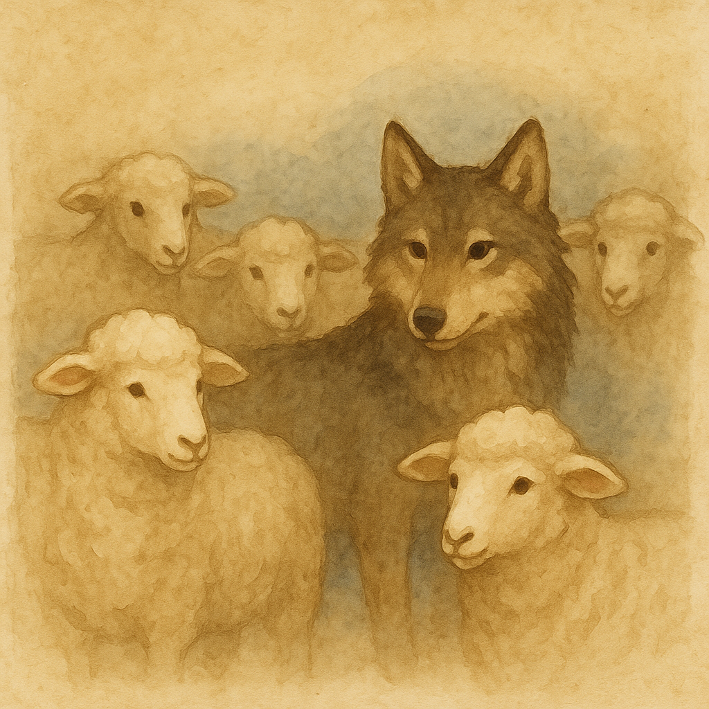 Lobo entre ovejas