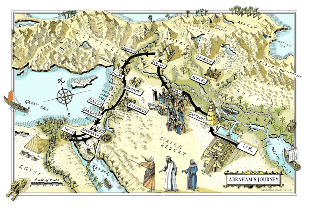 Mapa del viaje de Abraham (2019) by Milhaud