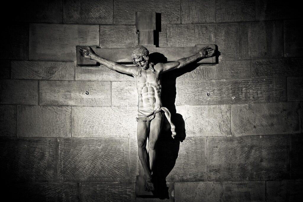 cross, crucifix, jesus, crucifixion, church, faith, religion, architecture, christianity, christian, statue, christ, sculpture, figure, jesus christ, art, figure of christ, spiritual, stone figure, son of god, black and white, monochrome, cross, cross, jesus, jesus, jesus, jesus, jesús, jesus christ